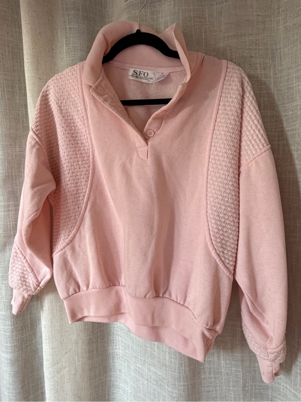 Vintage Granny Chic Pink Pullover Sweatshirt Hoodie